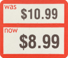 Sale - Was/Now Label